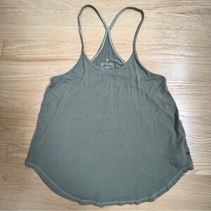 AEO Soft & Sexy Racerback Tank Top Olive Green Size Small￼